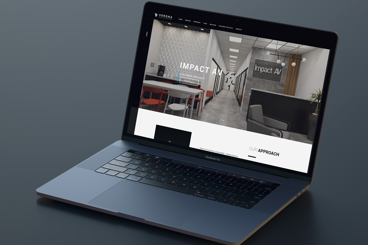 Macbook Pro with Verona Building Partners Website